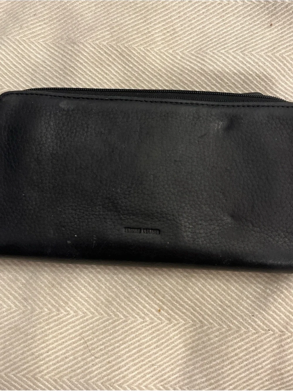 Vintage Fossil Bifold Black Checkbook Wallet Clutch w/Zip Around Pocket 7.5 In